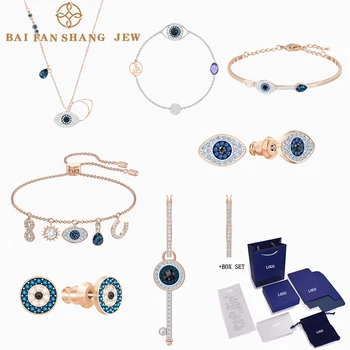 

Fashion Jewelry SWA New SYMBOLIC EVIL EYE Set Black And Transparent Demon Eye Pattern Crystal Women Elegant Romantic Gift