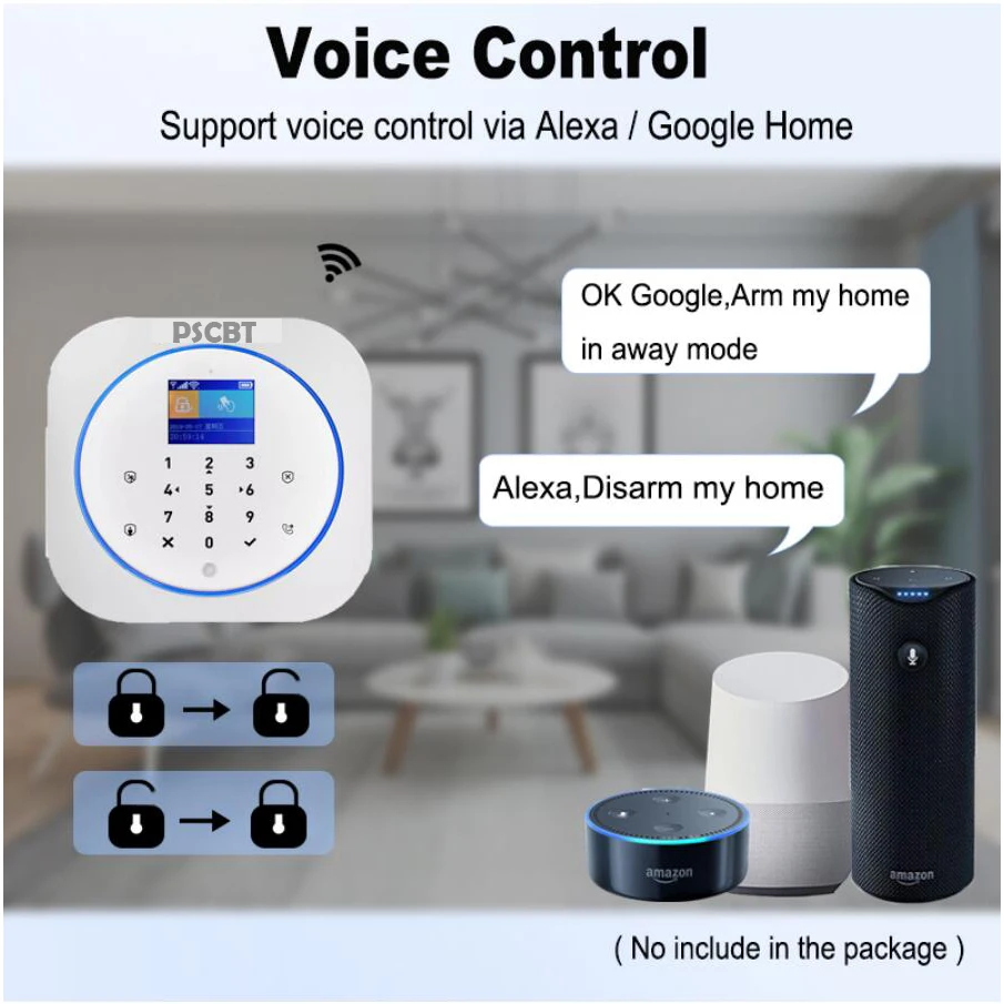PS12 Tuya wifi GSM сигнализация Alexa Google домашняя охранная система PIR датчик окна двери