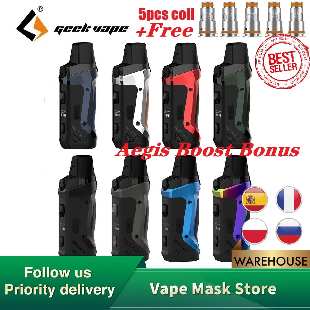 Лидер продаж электронная сигарета Geekvape Aegis Boost 3 7 мл 40 Вт с 5 катушками|atomizer head|coil