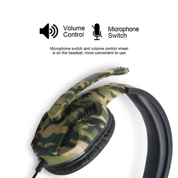 

7250 Camouflage Headset Bass Gaming Headphones Game Earphones with Mic for PS4 PC Mobile Phone New Xbox One Tablet