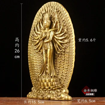 Estátua Kwan Yin Mil Mãos em Cobre