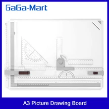 A3 Foto Tekentafel Cartografische Platform Met Gladde Geleiderails Precieze Marks Heerser Functionele Ontwerp Hulpgereedschap