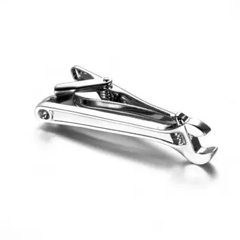 

2x Novelty Wrench Shape Tie Clip Holder Clasp Bar Pin Wedding Mens Accessories