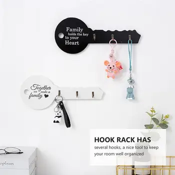 

Retro Wood Key Holder Wall Key Shape Hook Storage Rack Hanger Decor Room Hanging Gifts Home Entrance Door Wall Organizer