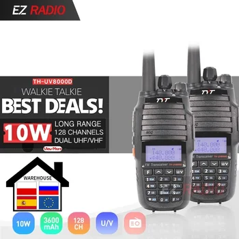 

2PCS TYT TH-UV8000D Upgrade Version Powerful Long Range 10W Cross Band VHF UHF Amateur Radio Transceiver 3600MAH Li-ion Battery