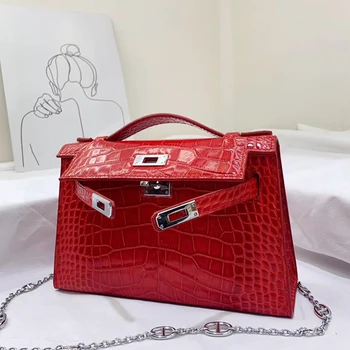 

2020 Retro Crocodile Pattern Small Tote Bags For Women Luxury Designer Soft Leather Messenger Shoulder Bag Fashion Lady Handbags