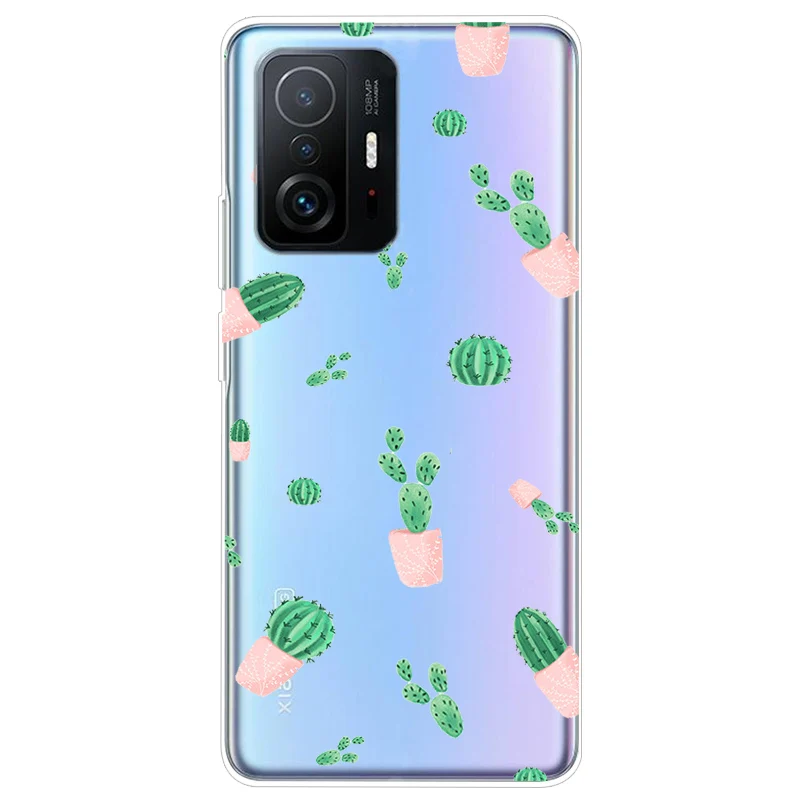 Soft TPU Silicone Clear Cartoon Case for Xiaomi 11T Pro - Transparent Protective Phone Cover