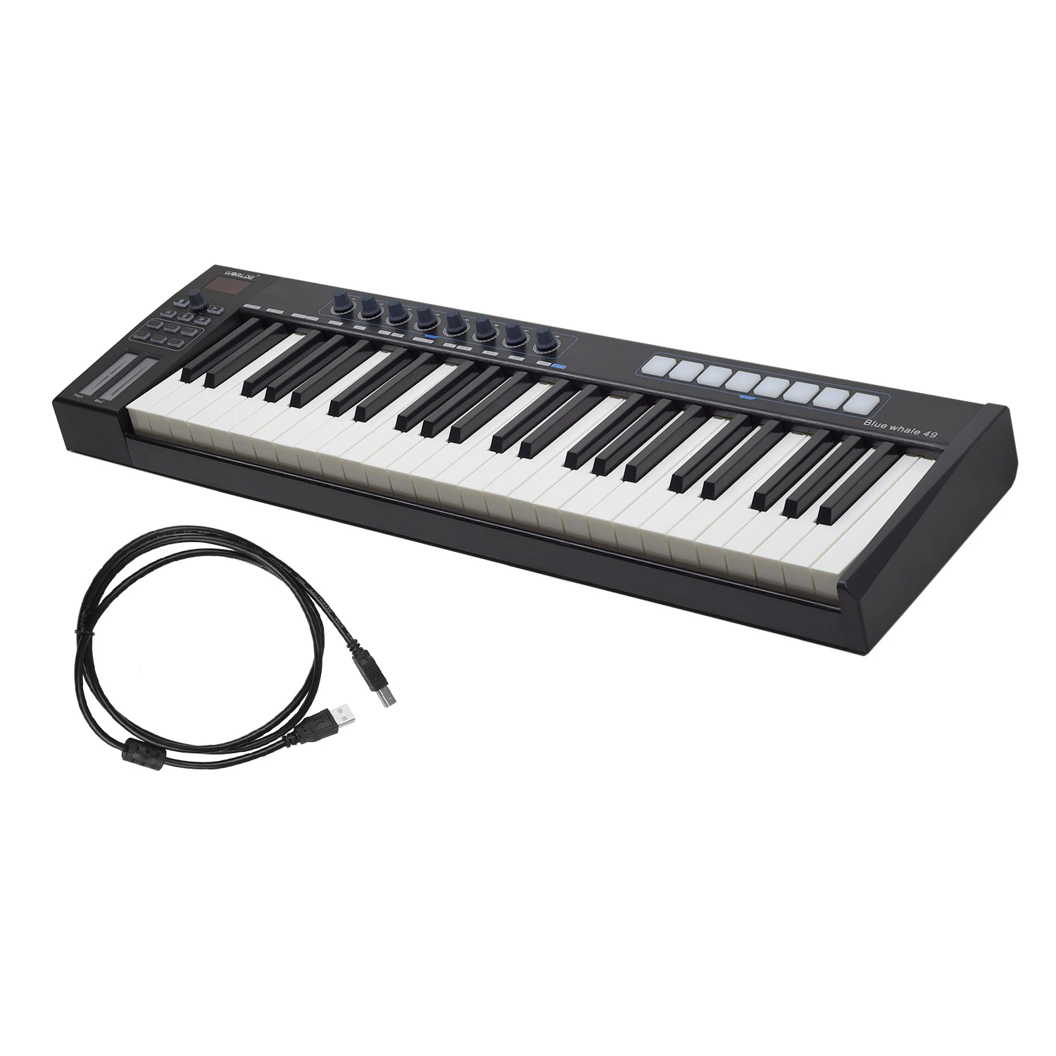 49 Portable Usb Midi Controller Keyboard 49 Semiweighted Keys 8 Rgb