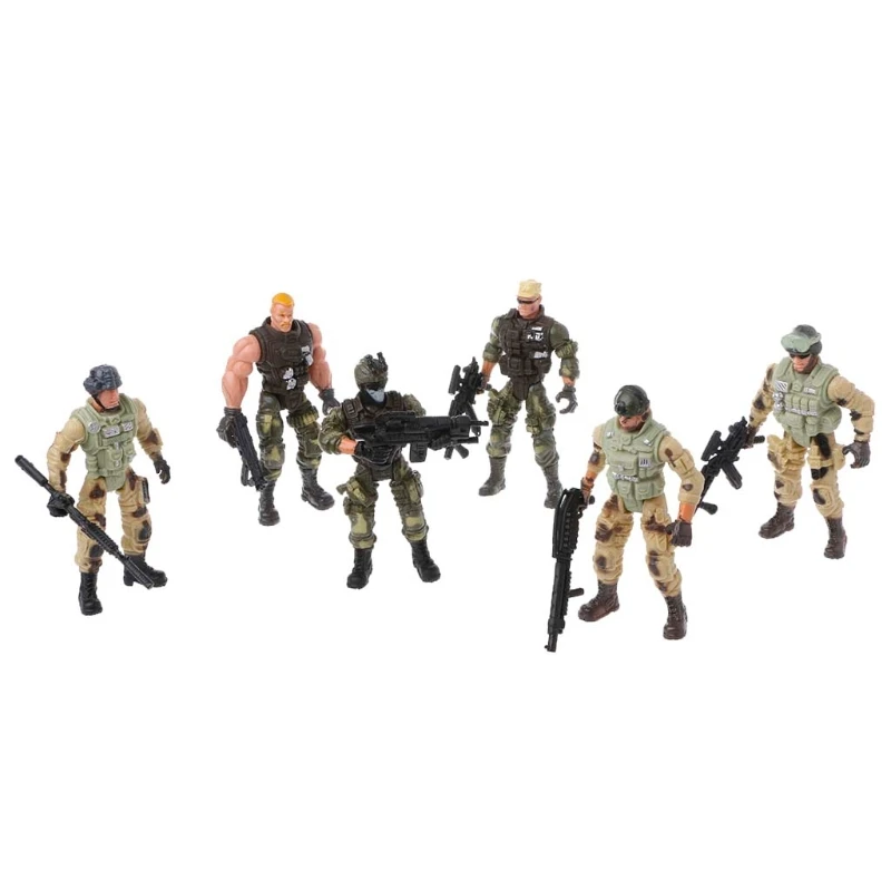 6Pcs/Set Action Figure Army Soldiers Toy with Weapon Military Figures Child Toy 6 6Pcs/Set Action Figure Army Soldiers Toy with Weapon Military Figures Child Toy 6