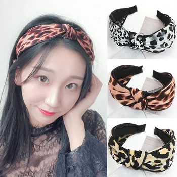 

Chen Yan Fashion Lady Headband Girl Cloth Cross Solid Headbands Knotted Leopard Hair Band FG180