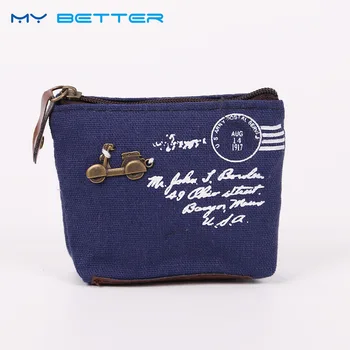 

1PC Cotton Pocket Pouch Women Zipper Key Case Holder Wallet Canvas Retro Small Change Coin Purse Little Key Pouch Money Bag