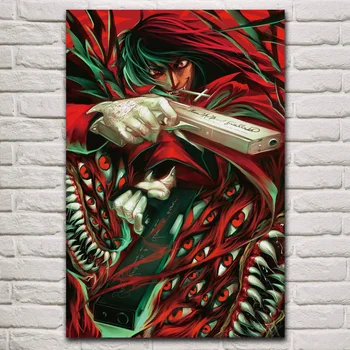

Hellsing Alucard cool anime guy art print Living room home wall art decoration wood frame fabric posters prints EX426
