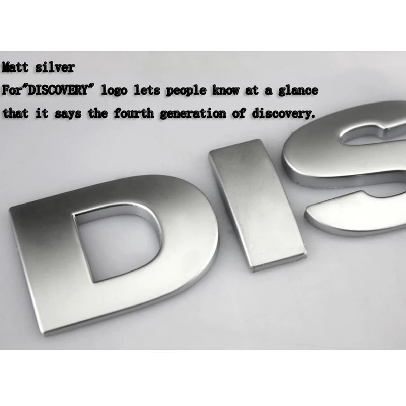 Car Hood Logo for Land Rover Car Letter D-I-S-C-O- V-E-R-Y Decorative Shape Metal Car Modification Car Sticker
