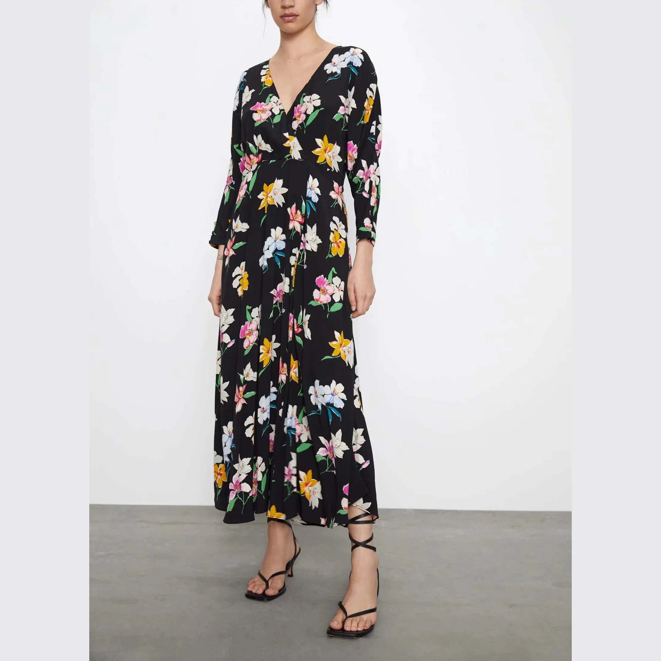 printed one piece long dress