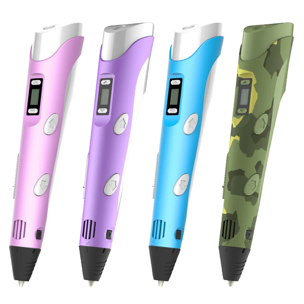 Smart Digital LCD Display USB 3D Pen for Kids 3D Printing Pen with Filament Kit Drawing Painting Graffiti Pencil Gift #R40