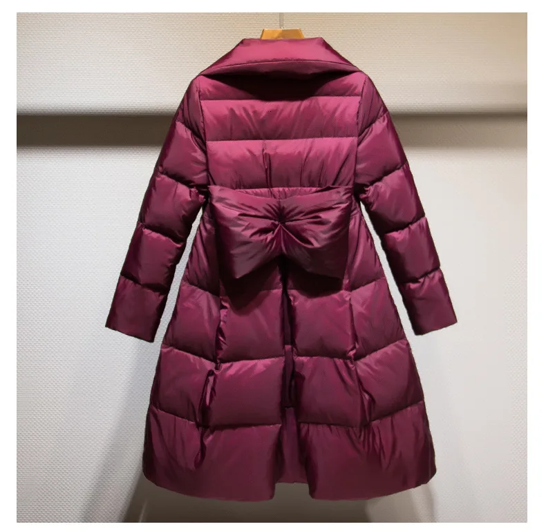 SHENGPALAE, новинка, модная зимняя куртка для женщин, однотонная, стоячий воротник, бант, длинный, свободный, корейский стиль, повседневное, хлопковое пальто для женщин A190