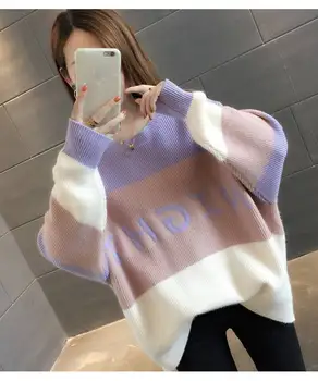 

new Korea fashion Autumn Womens Loose Sweaters Kawaii Chic Harajuku Clothing Jumpers for Females Long Sleeve Streetwear