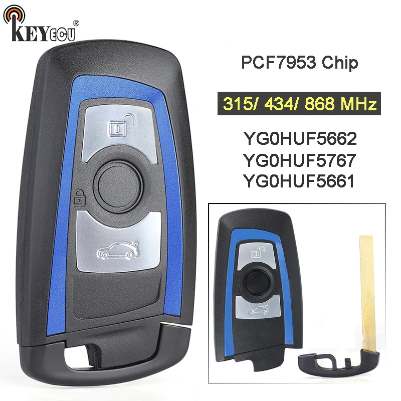 KEYECU 315/434/868 МГц PCF7953 чип CAS4 +/FEM замена 3 кнопки дистанционный ключ брелок для BMW 1 2 4 5 6