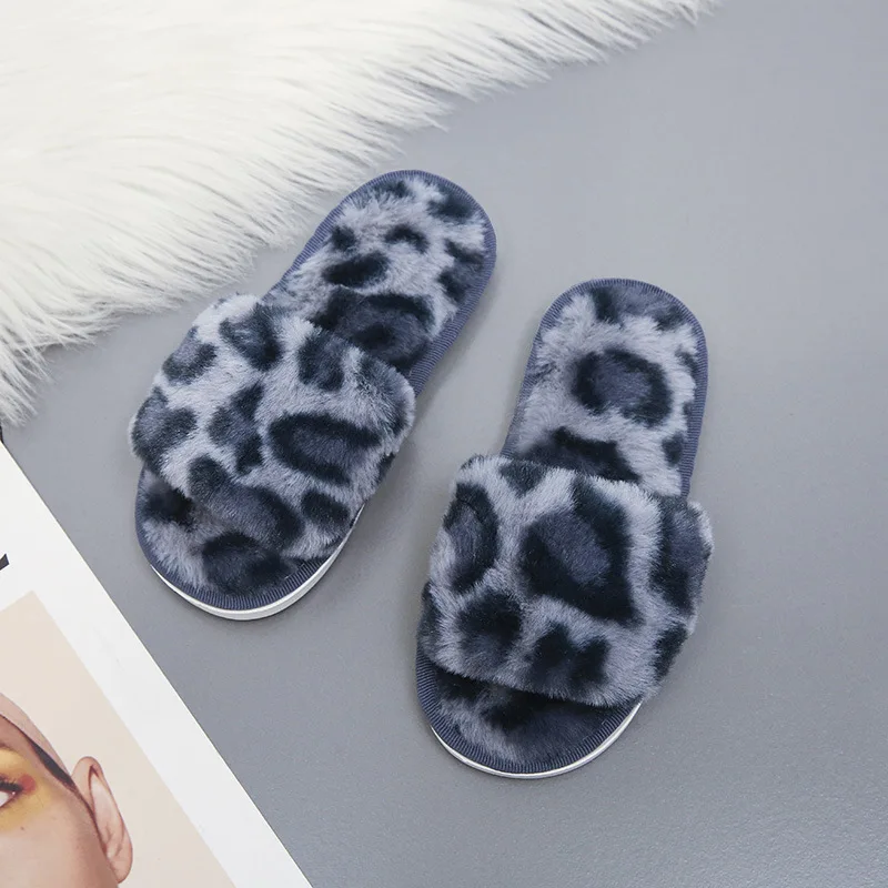 Kids Slippers Faux Fur Child girls plush slippers Home Indoor children Shoes Flat cute kid Baby Shoes for Girls Boys Sandal for girl