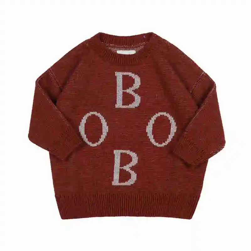Предпродажа BBC TAO/ г. осенний свитер для маленьких девочек свитера для маленьких мальчиков Рождественский длинный свитер детская одежда для мальчиков - Цвет: as pic.-bobo Sweater