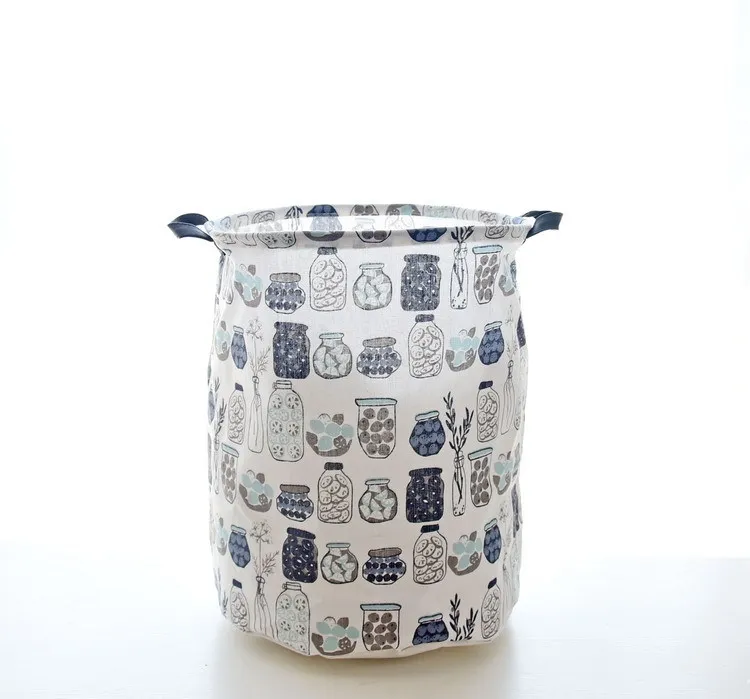 Dirty Clothes Storage Basket Foldable Waterproof Laundry Basket Cotton Linen Laundry Basket Toy Storage Bucket Extra Large