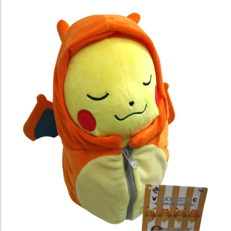 6 Стили Пикачу Плюшевые игрушки куклы косплей Charizard Ekans Eevee спальный мешок мягкие куклы животных на рождественский подарок - Цвет: F