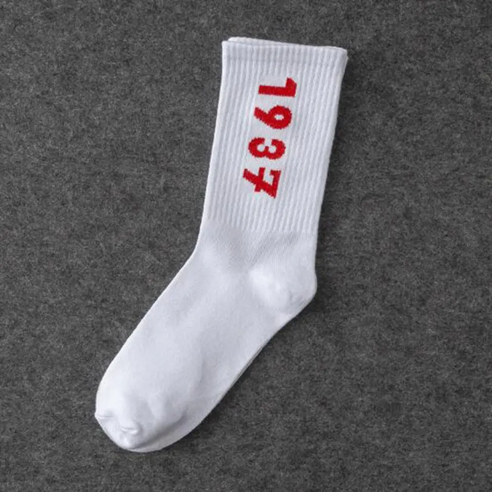 1937 мужские носки с принтом; сезон осень-зима; Дышащие носки для пар; высокие носки для скейтборда; спортивные носки