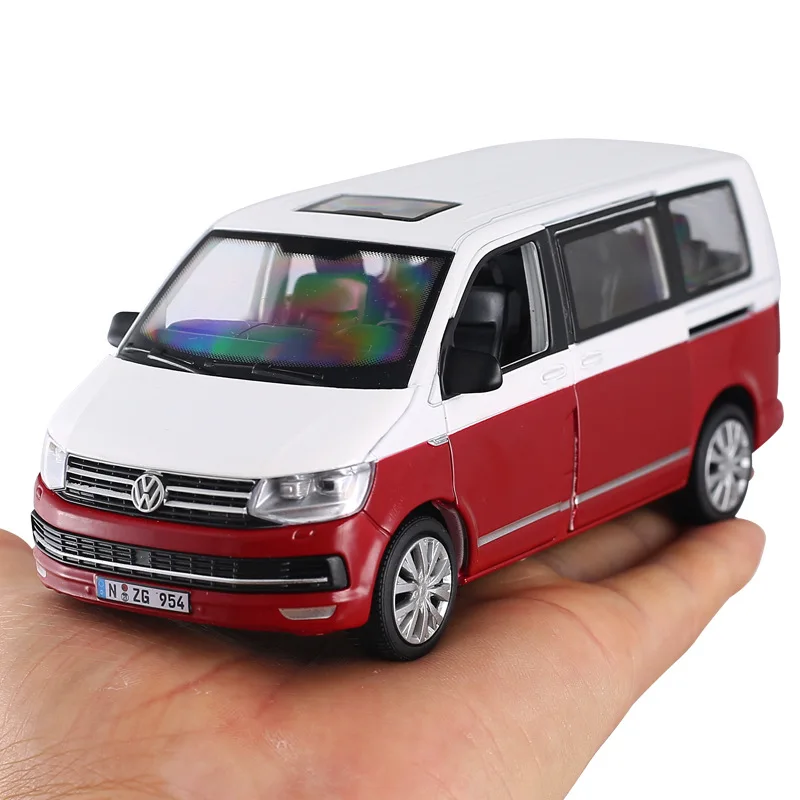1:32 VW T6 MULTIVAN MPV имитационная модель игрушечного автомобиля из сплава, детские игрушки, подлинный коллекционный подарок для внедорожника