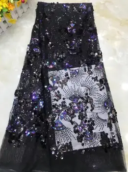 

fashionable tulle embroidery french net lace fabric CiCi-11.9509 with beads for party dress