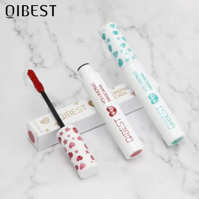 QIBEST Colorful Mascara 3D Silky Professional Mascara Rimel Mascara Extension Make up Beauty Cosmetic Thick Long