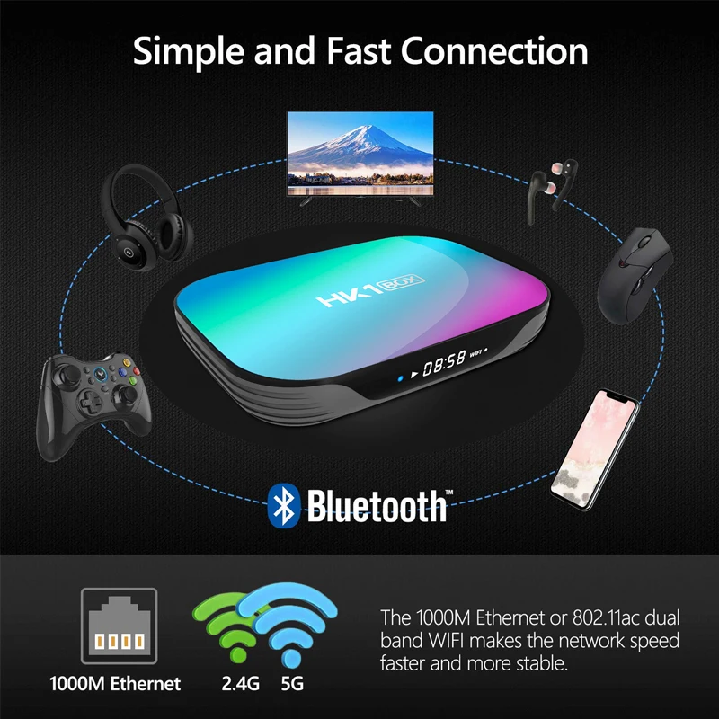 HK1 BOX Android 9.0 TV BOX 4GB 64GB 128GB Amlogic S905X3 2.4G&5G Wifi 1000M BT 8K 4K Smart Box Media Player Set Top Box PK X96 HK1 BOX Android 9.0 TV BOX 4GB 64GB 128GB Amlogic S905X3 2.4G&5G Wifi 1000M BT 8K 4K Smart Box Media Player Set Top Box PK X96