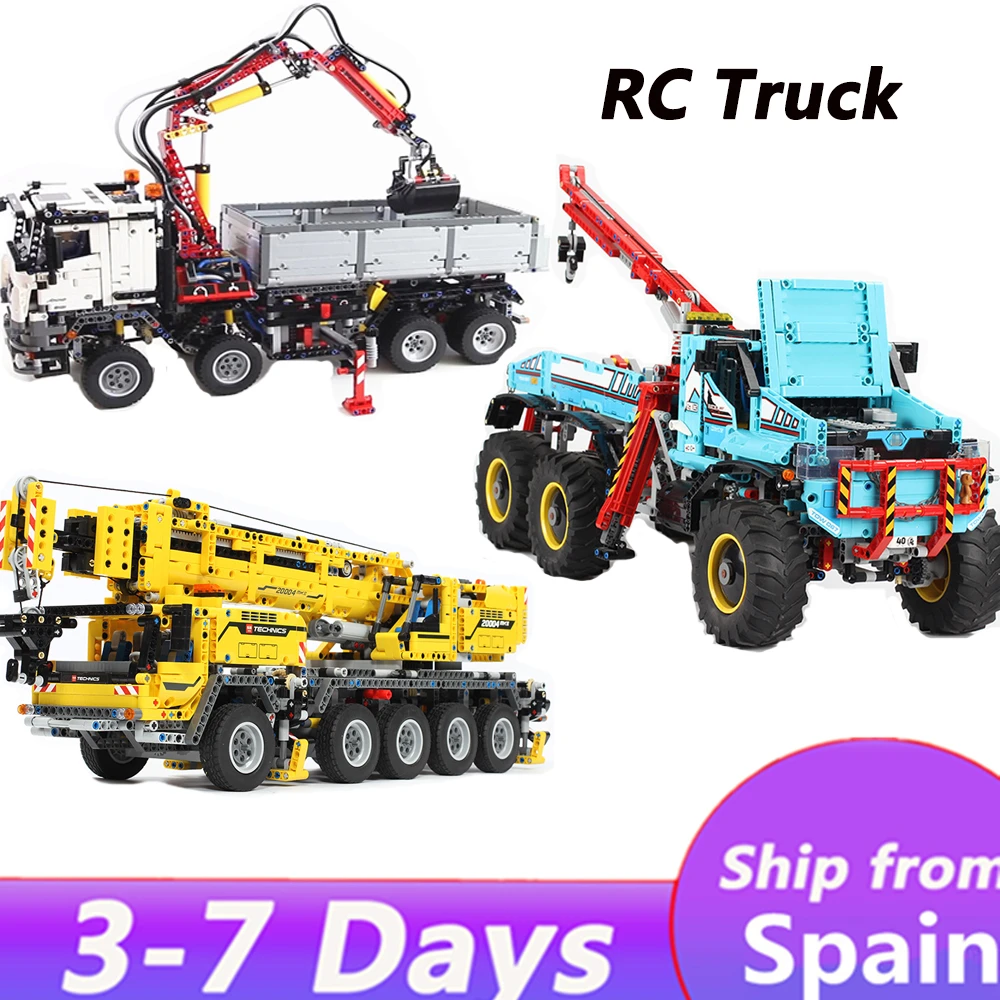 

20004 20005 Technic RC Building Blocks Motor power mobile crane MK Model Arocs 42009 3245 Assembly Educational Bricks toy gift