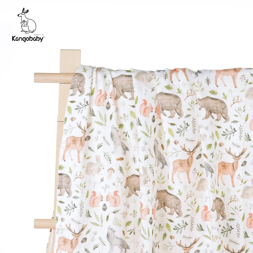 Muslin Swaddle Blanket Kangobaby Print for Digital Soft-Life Popular-Design Premier-Quality