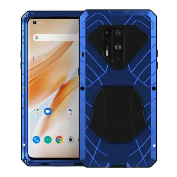 

For Oneplus 8 Phone Case Hard Aluminum Metal Case With Tempered Glass Screen Protector Gift Heavy Duty Cover for Oneplus 8 Pro