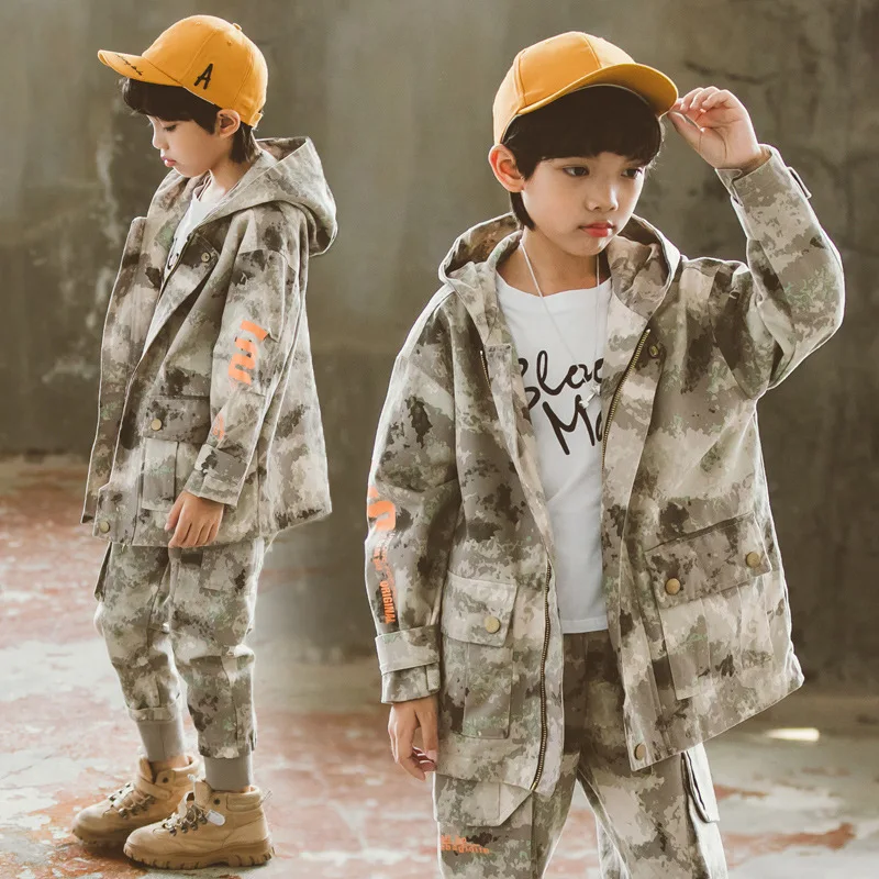 

Teenage Boys Clothing Sets 2020 Spring Letter Camo Jacket Pants Sprot Suit for Boys Clothes Fashion Kids Costume 10 12 Years