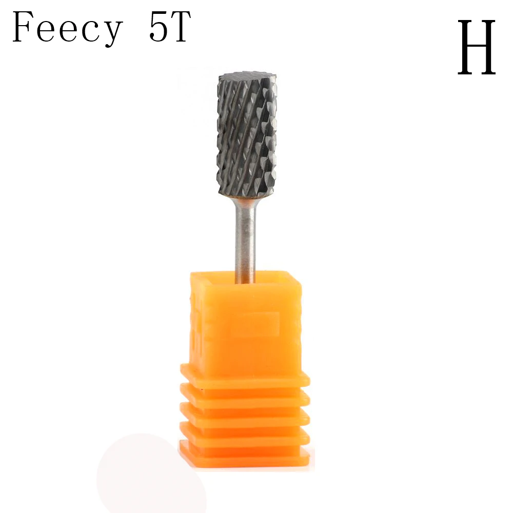 Ротационные вольфрамовые карбидные сверла для ногтей, Металлические фрезы для маникюра, кутикулы, Электрический Маникюрный сверлильный станок, аксессуары - Цвет: Feecy 5T H