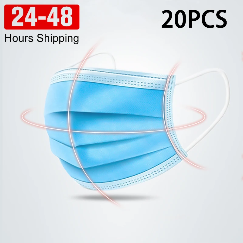 

20pcs Disposable mouth safety face mask dust masks anti air pollution gas mask pm2.5 Influenza bacteria Flu windproof face care