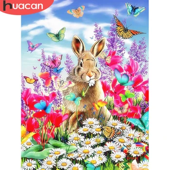 

HUACAN 5d Diamond Painting Rabbit Full Drill Mosaic Animal Embroidery Wall Art Handmade Decorations For Home