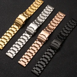 Stainless Steel Metal Watch Band Bracelet - Black, Silver, Rose Gold Variety - 21mm (Rose gold)