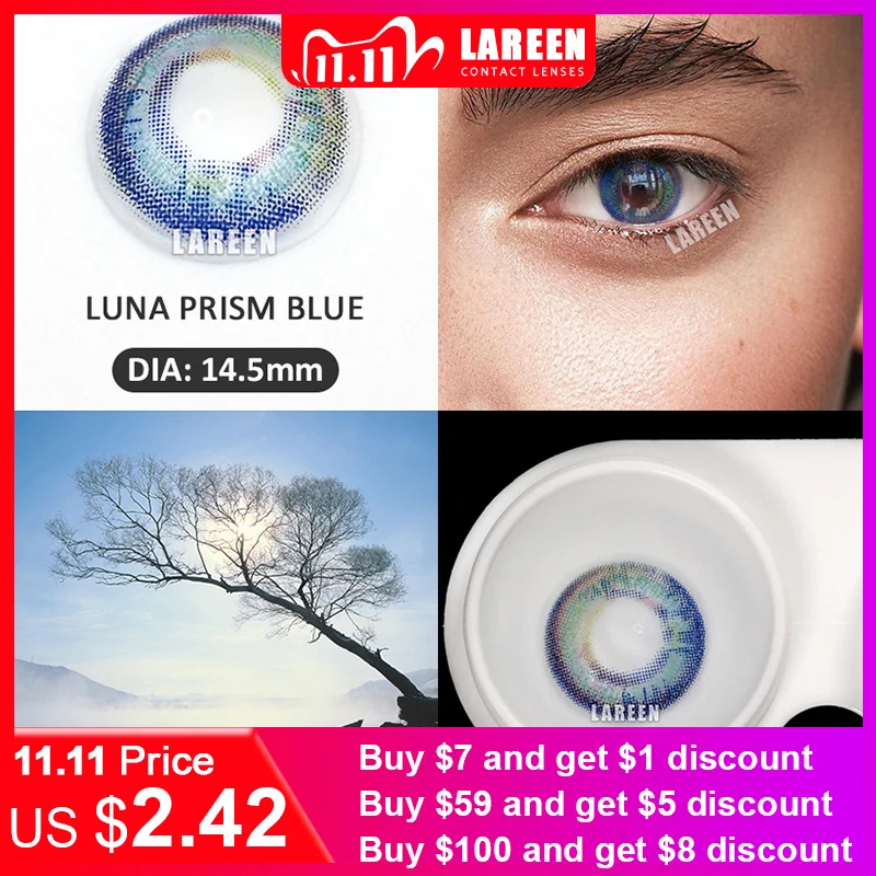 

LAREEN 2pcs/pair Colored Lenses For Eye Lentes Christmas Cosmetic Contact Lenses Color Contact Lens For Eyes lentes de contacto