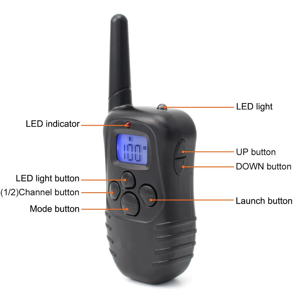 Top Selling 330 Yards Warning Tone Electric Shock and Vibration Waterproof and Rechargeable Remote Control E Collar for Dog