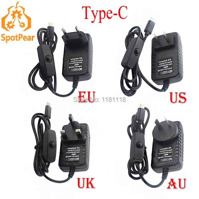 

raspberry pi 4B power type C port 5V 3A with switch