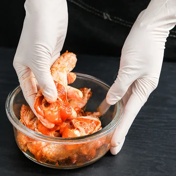 

Food Catering Housework Beauty Thickened Disposable White Latex Gloves Non-Slip Protective Rubber Household Gloves Multifunction