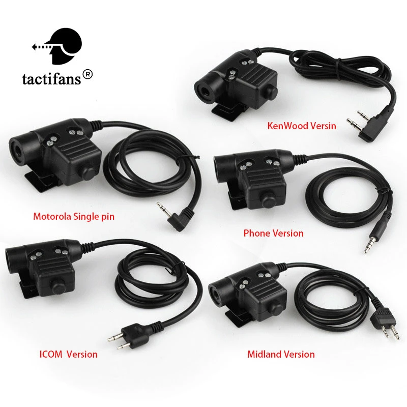 

Mini Phone/TCI/ U94 Tactical PTT KENWOOD/Motorolar Single-Way/Midland/ICOM For RAC /TMC /COMTAC/MSA/EARMOR/TCA/TRI Headset