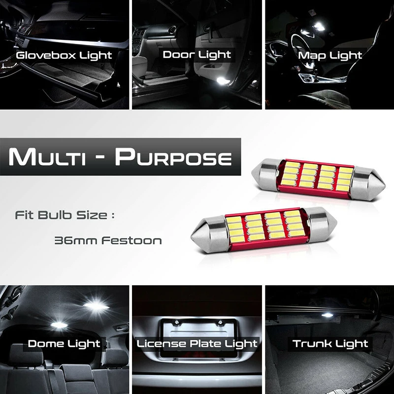 2 шт. 36 мм фестон светодиодный светильник C5W Автомобильный потолочный плафон без ошибок автомобильный плафон внутреннего освещения для Ford Focus 2 3 1 MK2 MK3 Fiesta Mondeo MK4 MK5