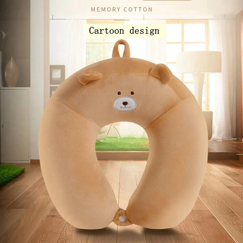 

Travel creative aircraft pillow U-shaped pillow animal head cartoon solid color office pillow space memory cotton car neck pillo