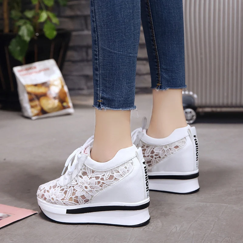 Sandalias transpirables con cordones para Mujer, Zapatos con cuña y tacón  grueso, con plataforma que aumenta De altura, para verano|Sandalias de  mujer| - AliExpress