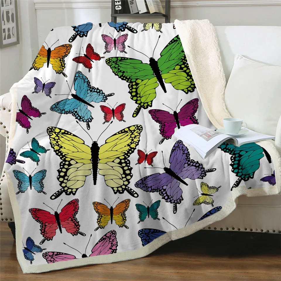BeddingOutlet одеяло из искусственного меха с летающими бабочками для кроватей, плюшевое одеяло с бабочками для детей и взрослых, постельные принадлежности 150x200