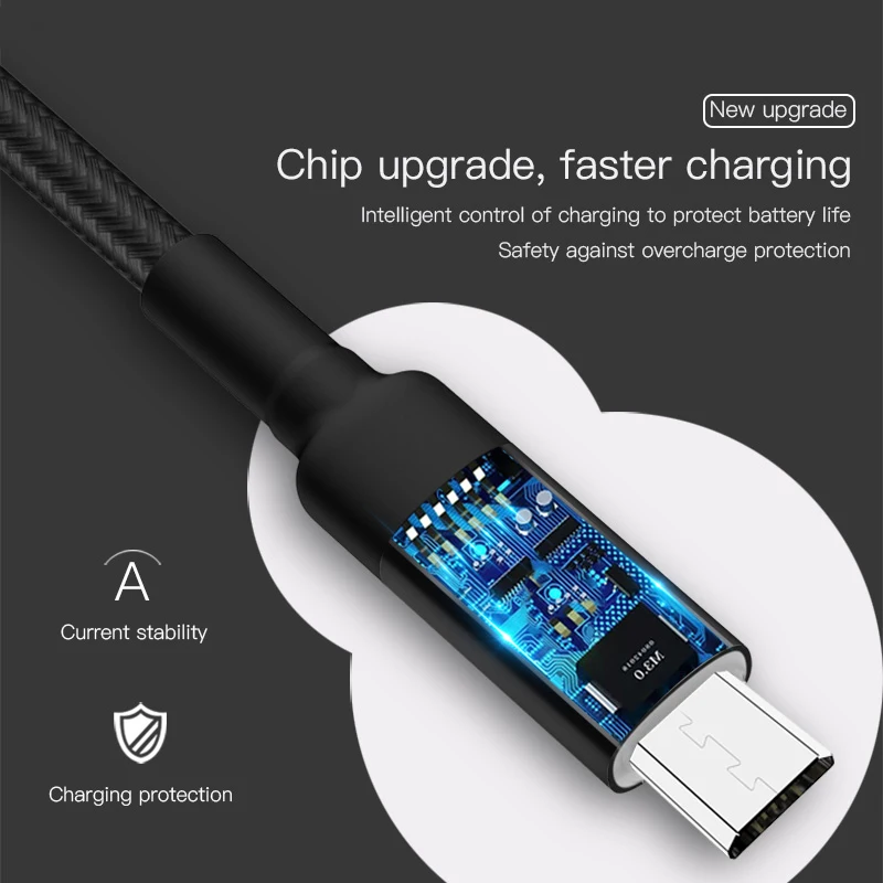 Горячая микро-к USB Авто отсоединить кабель Smart power-Off Charge 2.4A Fast для Xiaomi