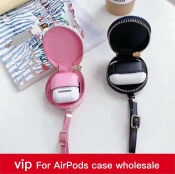 

VIP Wholesale Luxury Universal Earphone Leather Case for Airpods 1 2 3 Cover Protective Headphone Box Bag